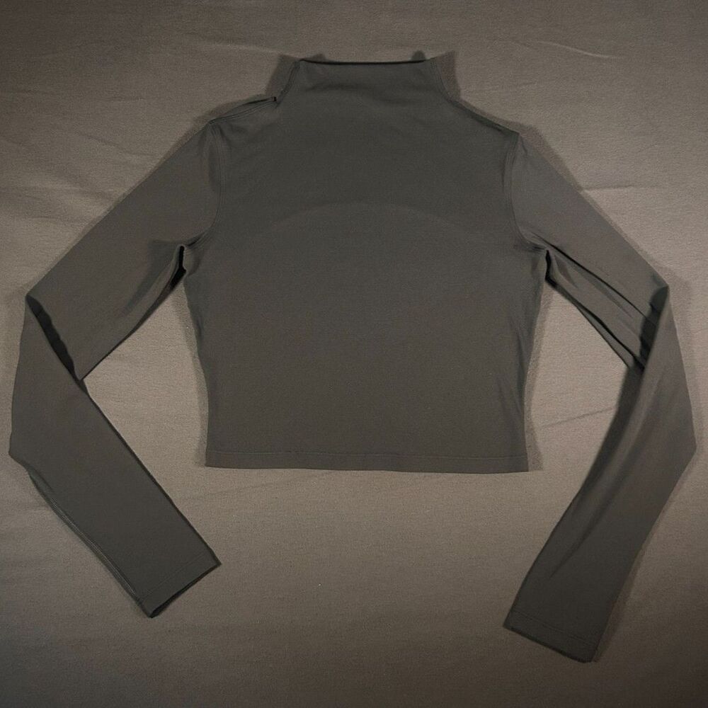 Lululemon All Aligned Mock Neck Long Sleeve Crop Top Graphite Grey Size 4 Nulu